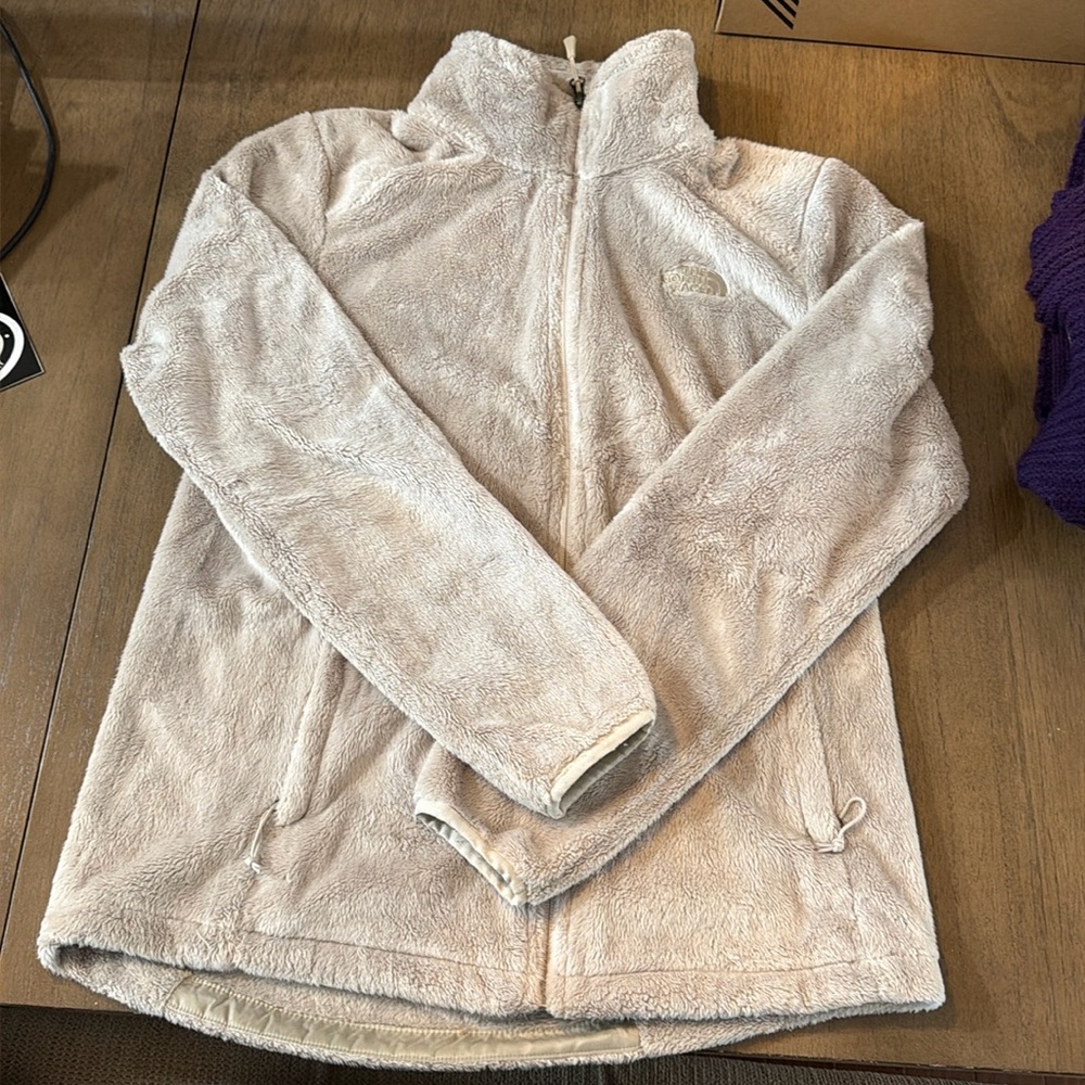 North Face Zip Fleece Size Medium, Tan